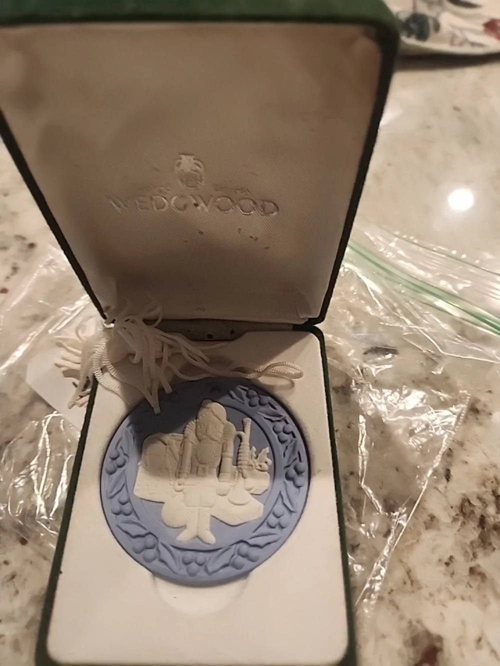 Wedgwood Blue and White Toy Soldier Nutcracker Medallion Ornament